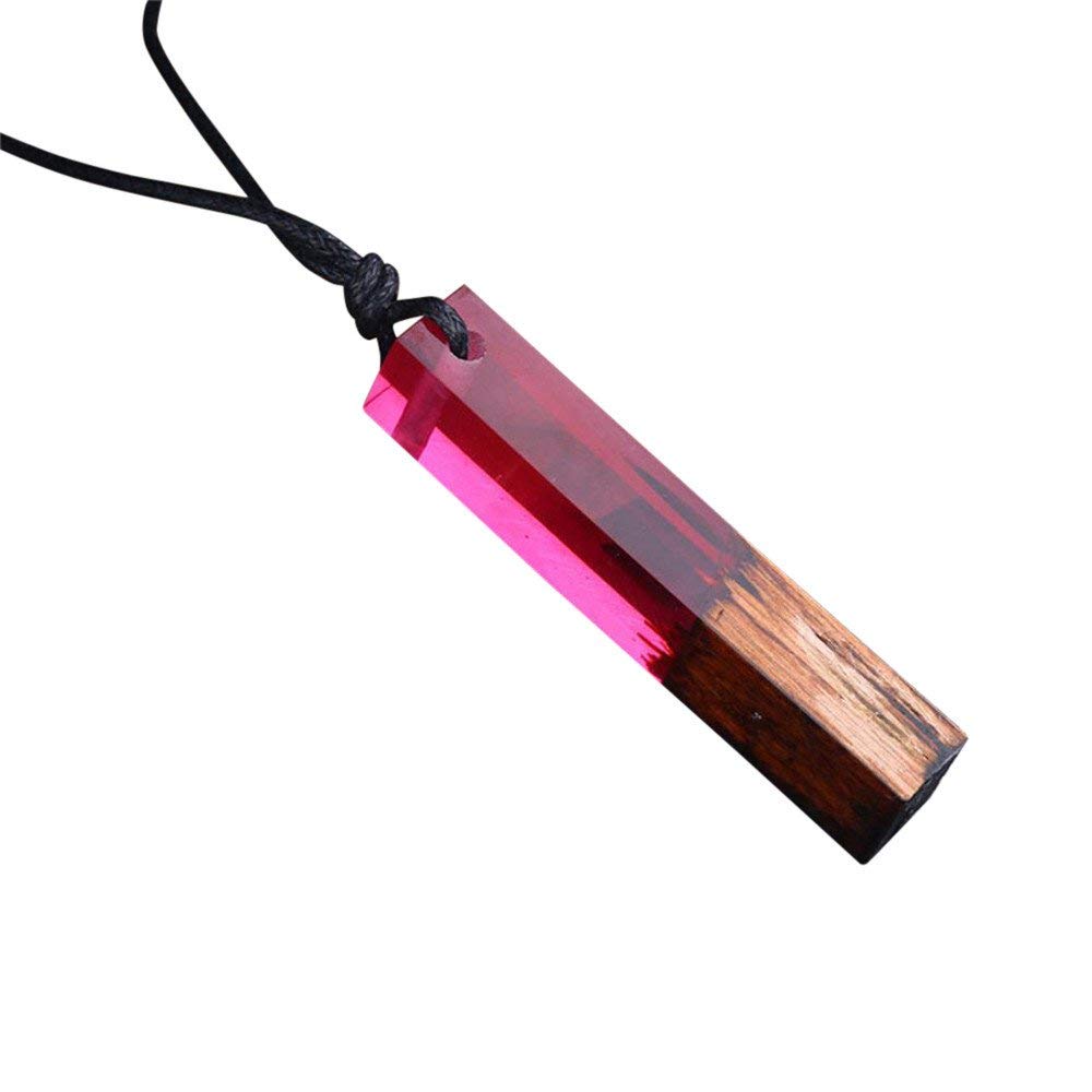 Culater27s Jewelry ShopRed Culater Mahogany Resin Wood Personalized Pendant Sweater Chain for Women