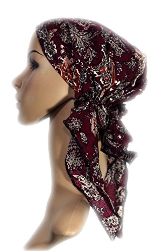 Top-Judaica Women Pre Tied Head Covering Jewish Tichel Chemo Snoods Fitted Bandana