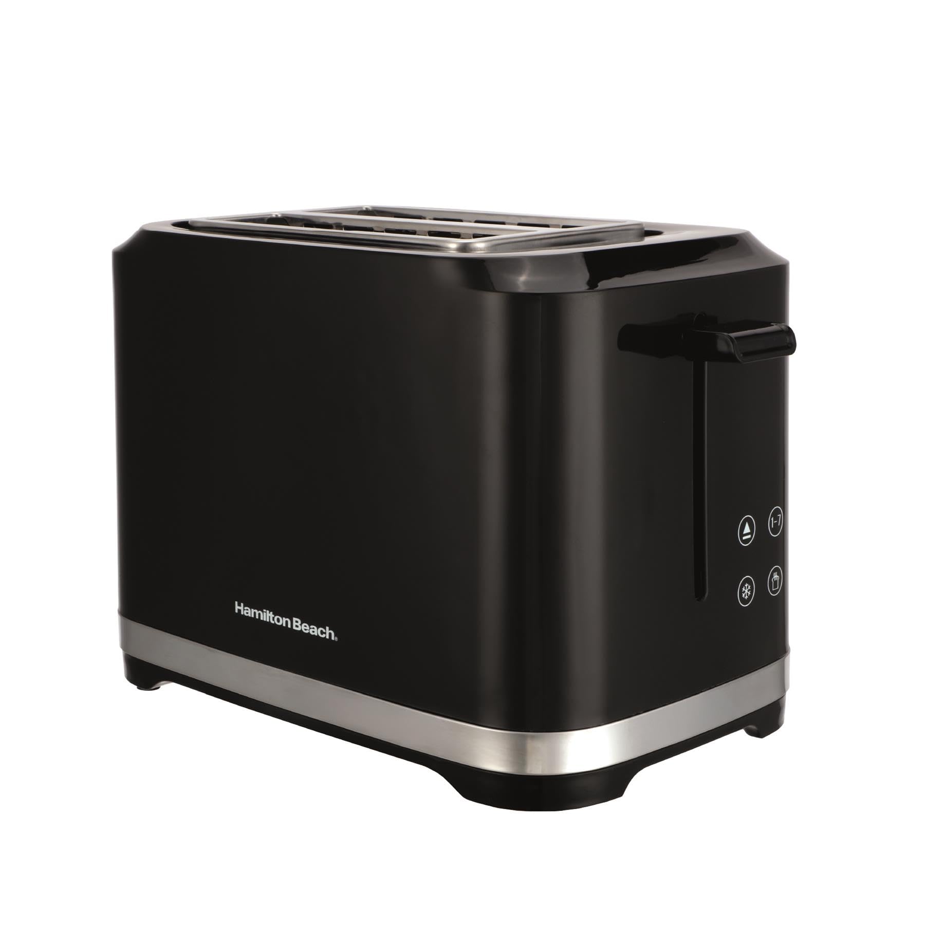 Hamilton Beach Toaster 2 Slice, FlexiControl, 7 Browning Levels, Digital Control, Extra-Wide Slots, Defrost, Reheat & Cancel Functions, Removable Crumb Tray, 800W - HBT1323B, Black