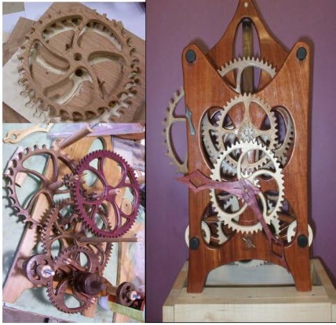 Woodline USA Deluxe Wood Gear Clock Kit w/Cherry Wood Kit