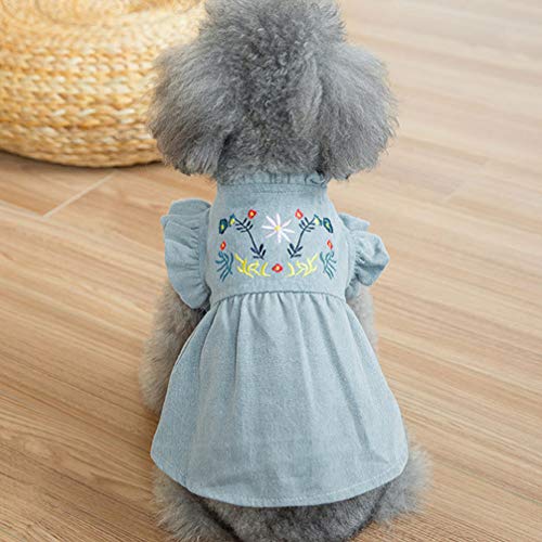 STOBOK Roupas para animais de estimação, jeans, casaco, saia, gato, jeans, camiseta, colete, roupa l