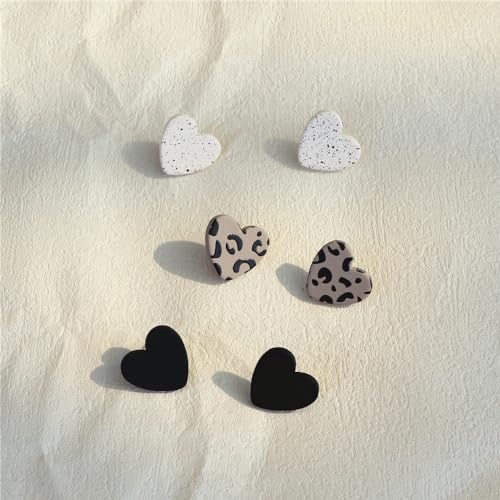 Cjiayujew 3 Pairs Heart Stud Earrings For Women Leopard Print Heart Earrings Set Cute Acrylic Valentine'S Day Earrings Jewelry Gifts For Her Girlfriend thumb #6