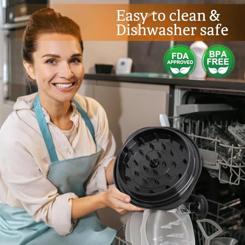 Chicken Shredder Large Chicken Breast Shredder Tool Twist with Brush&Fork, Visible Meat Shredder Machine, Strong Anti-Slip Strip, Ergonomic Handle, BPA Free, Suitable for Pork Beef Chicken (Black) — view 5