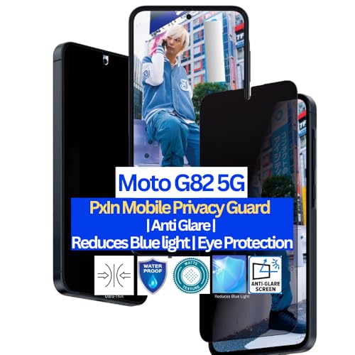 Image of Pxin Mobile Privacy Guard compatible with Moto G82 5G | Mobile Privacy screen protector | Anti Glare | Anti Spy Screen Protector | Reduces blue light | Scratch proof | Eye Protection