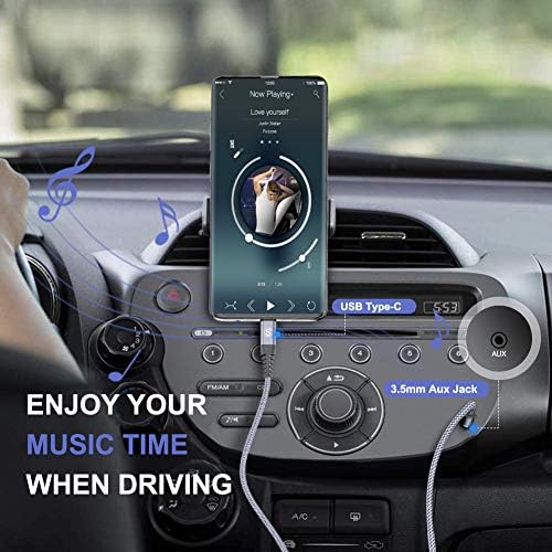 sweguard UBS C to 3.5mm Jack Headphone Aux Cable 1.2m, Type C Adapter to 3.5mm Car Stereo Audio Cable for Samsung Galaxy S20 S20+ S20 Ultra Note10,Huawei P30 P20 Pro,Google Pixel,One Plus-Grey