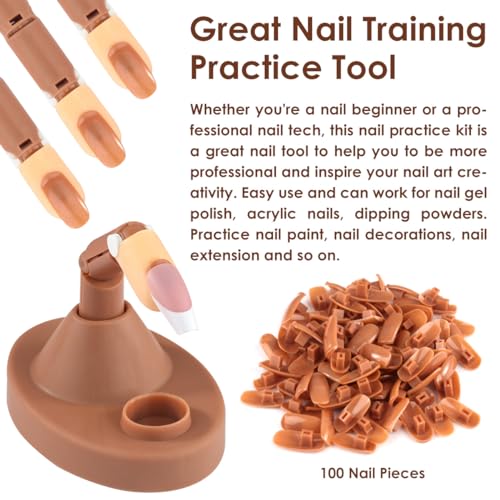 Kit de dedo para prática de unhas de acrílico, treinamento de unhas de acrílico BORNBYME com 1 supor