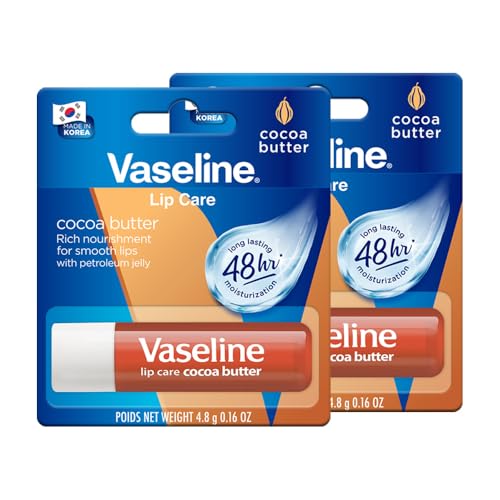 Vaseline Lip Care Cocoa Butter Lip Balm Stick 4.8g (Pack of 2)