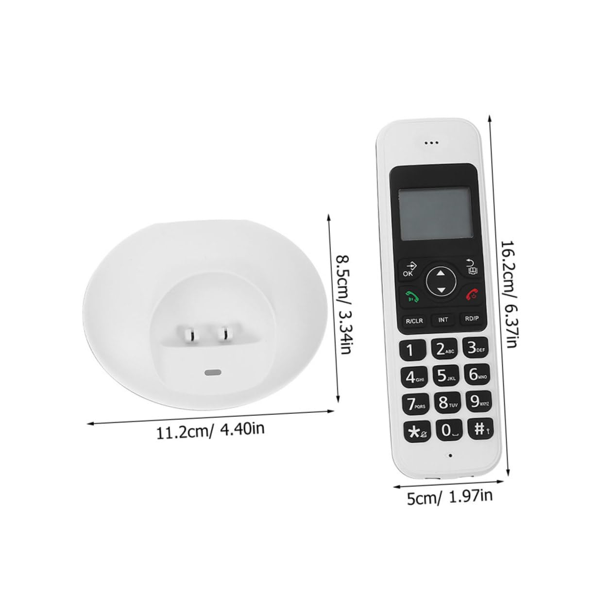 SHINEOFI Telefono Cordless Domestico Tasti Grandi, Display Chiaro e Funzione Espandibile, per Anziani e Ipovedenti, Casa e Ufficio, Bianco