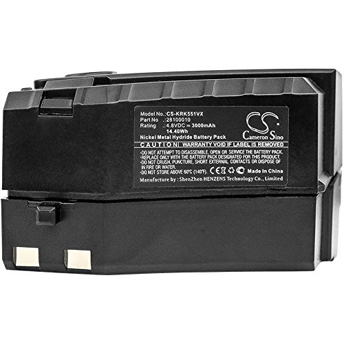 ASDQW 3000mAh/4.8V Replacement Battery for Karcher 28100010, 6.654-118.0, GP 160SCHE 1.258-505.0, 12585050, 1258-5050, K55 Cordless Electric Broom, KC55