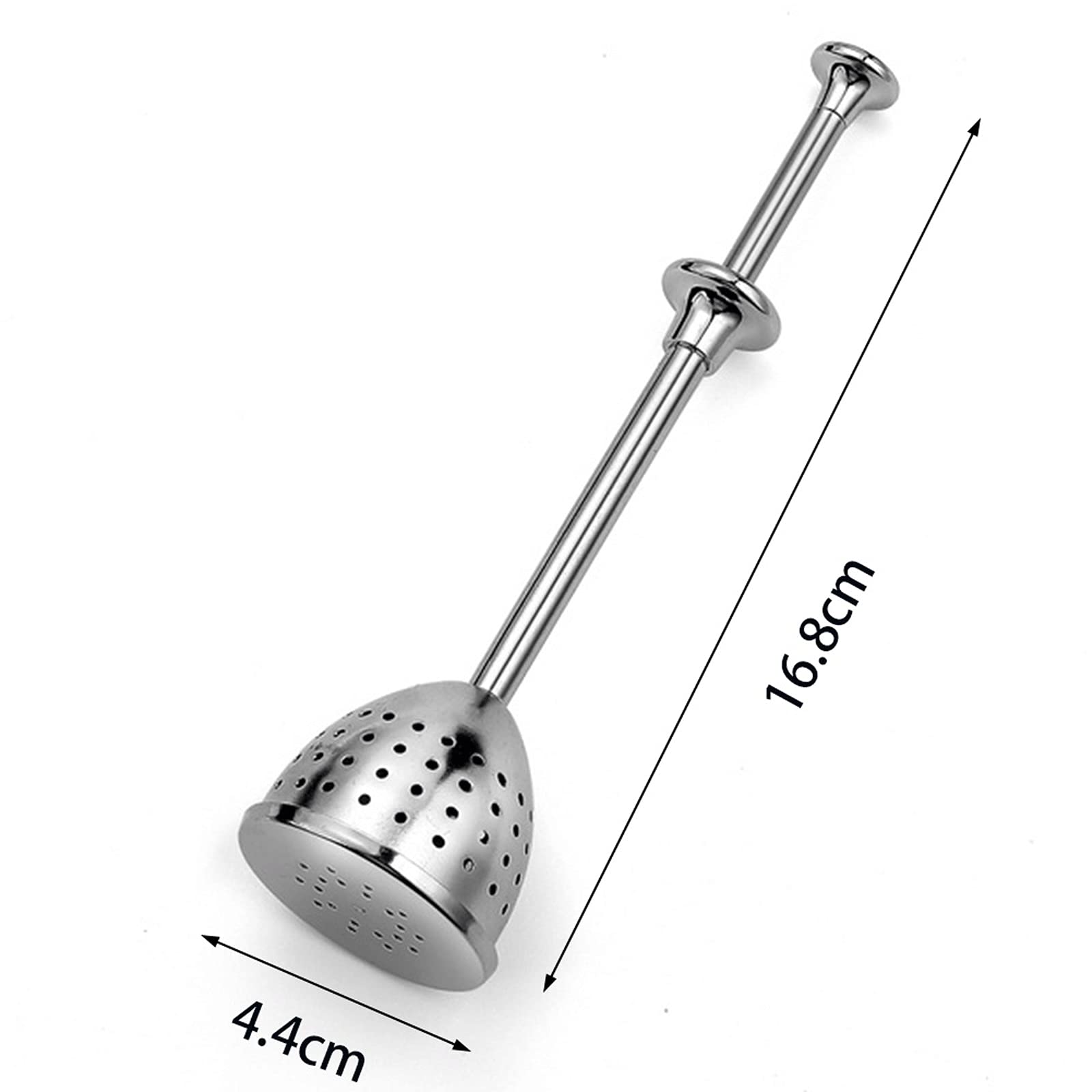 Colador de té portátil, herramienta de cocina para el hogar, infusor de acero inoxidable, fácil de limpiar, retráctil, reutilizable, mango largo