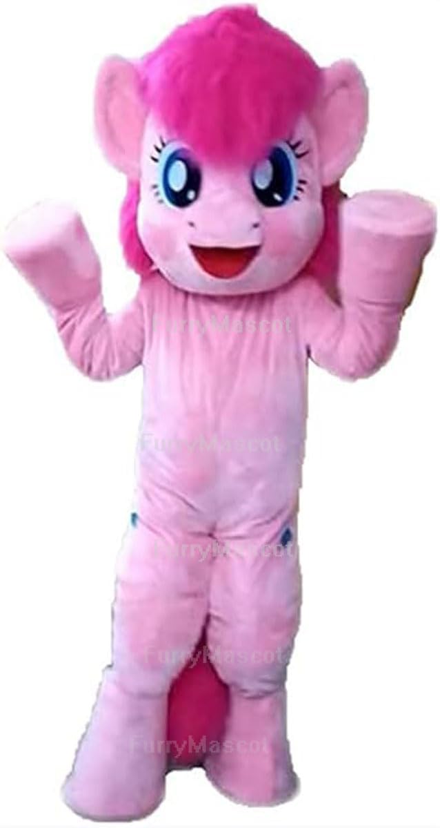 Pink Pony Unicorn Horse Animal Mascot Costume Carnival Costumes With Fan Inside the Head