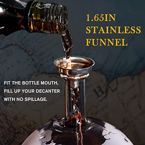 Image of Globe Whiskey Decanter Set with 4 Glasses 850ml, Dad Gifts for Men Him Husband, Fathers Day Anniversary Birthday Gift for Brother Grandpa, for Liquor Bourbon Scotch Whisky