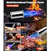 Powerful Propane Torch Gun with One-Touch Max Fire, Adjustable Flame Thrower Torch Charcoal Wood Campfire with Safety Lock, Cooking Grill Blow Torch for Searing Steak, BBQ, Grill, (Tank Not Included)