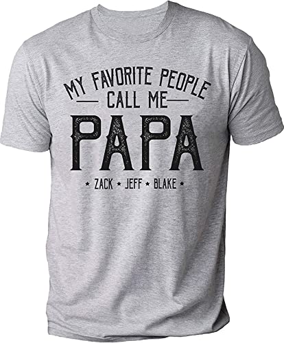 Personalized Grandpa Dad Shirt, Custom Papa Grandkids Name Shirt - Christmas Fathers Day Grandpa Dad Gifts2