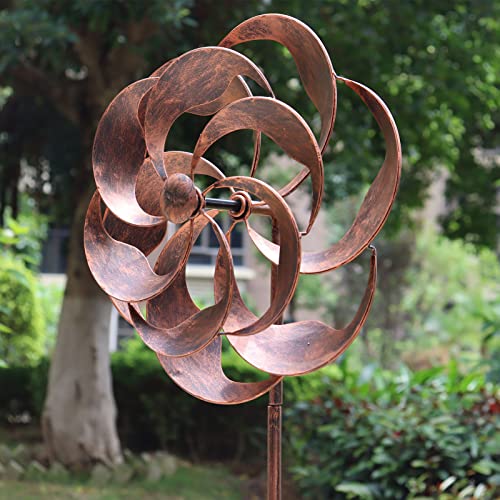 Lerfugi 21998 360 Degrees Metal Swivel Classical Wind Spinner Willow Leaves thumb #4