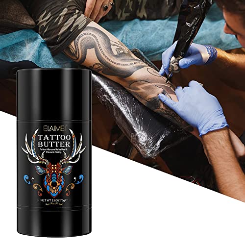 Tattoo Aftercare Butter Tattoo Balm Cream - Color Enhancement Revives Old Tattoos, Hydrates New Tattoos Cream, Natural + Petroleum Free, Daily Tattoo Lotion Moisturizer & Healing Brightener (2.6 Oz/75G) #TOP1