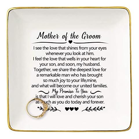 Ring Dish Gifts for Mother of the Groom from Bride-I See the Love That Shines-Wedding Gift for Mother of the Groom-Bridal Shower Gift-Ceramic Jewelry Holder Ring Dish Trinket Box Tray Cover