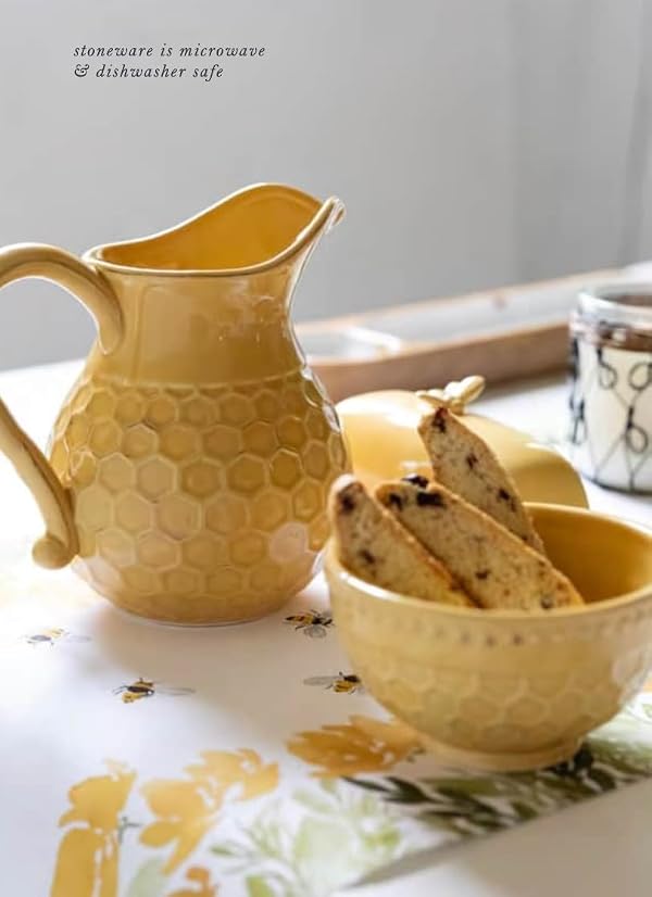 Boston International Embossed Ceramic Pitcher, 5 Cup Capacity, Honeycomb by Boston International - Image 3