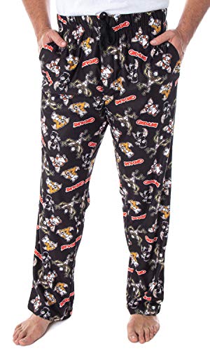 INTIMO The Gremlins Men's Gizmo Stripe Daffy Mogwai Allover Character Adult Sleep Lounge Pajama Pants