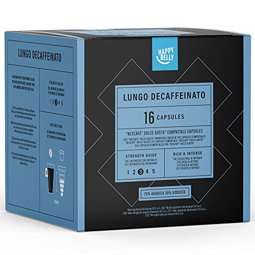 Marque Amazon - Happy Belly Dosettes de café (décaféiné) Lungo Decaffeinato compatibles...