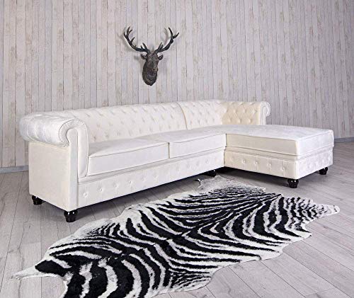 Ecksofa Sofa Samt Couch Chesterfield Wohnzimmercouch Retro Sitzgarnitur Polstergarnitur fha063 Palazzo Exklusiv – Bild 7
