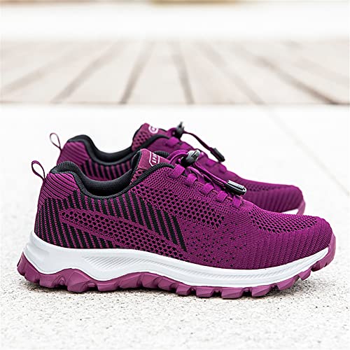 LEADER SHOW Women's Comfort Walking Shoes Non Slip Fitness Tennis Flats Casual Strap Sneakers4