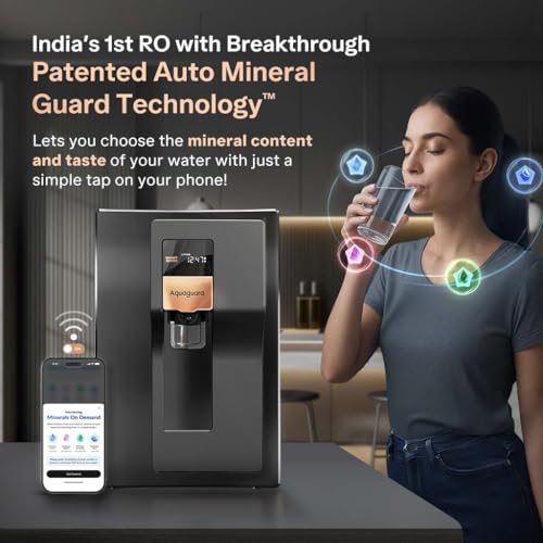 Image of Aquaguard Aspire Minerva Smart Water Purifier|Auto Mineral Guard|2-Year Filter Life|RO+UV+Active Copper|Filter Life&Water Intake Tracker|TDS Display|10-Stage Purification|SuitableforAllWaterSources