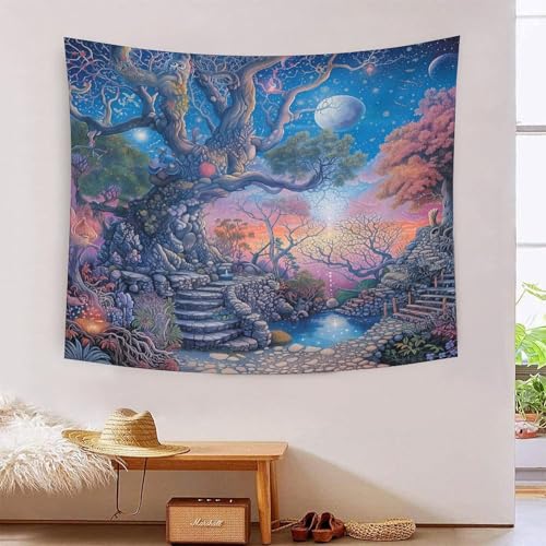 Tapisserie murale tissu Arbre de Vie pour créer un salon zen et cosy