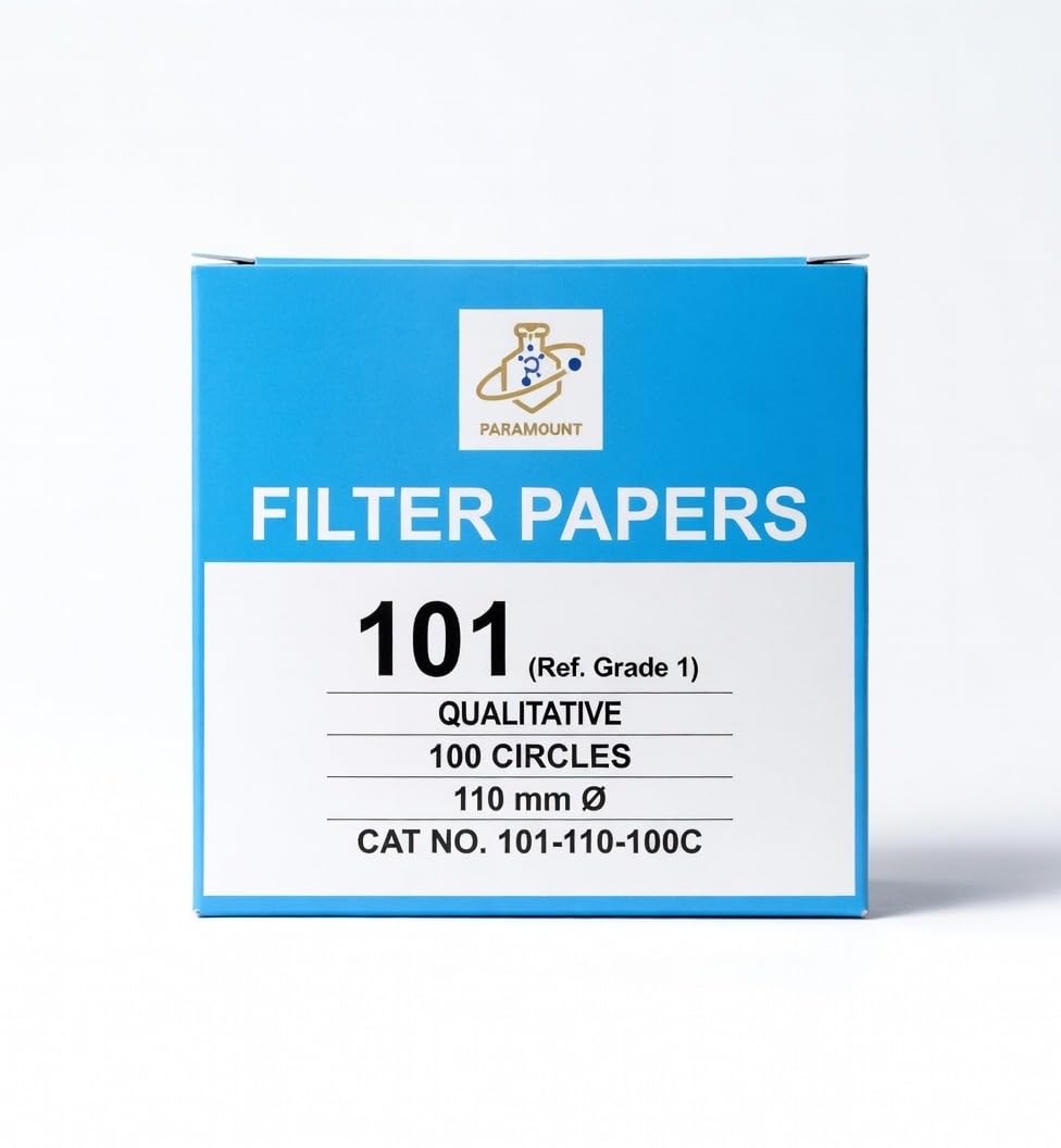 Paramount Filter Paper, Grade 1 Qualitative 101, 110mm Diameter, Medium Retention, Laboratory Filtration, 100 Circles-picture-24