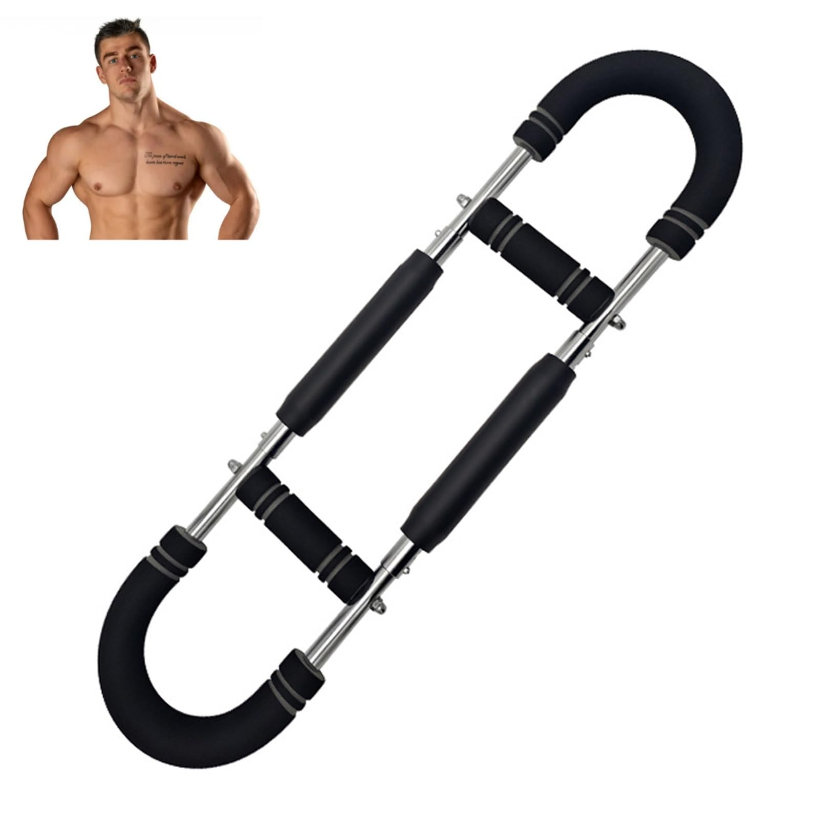 Trener ramion w kształcie litery U, regulowany wzmacniacz przedramion opór 30-40 kg, łatwy w uchwycie sprzęt do ćwiczeń klatki piersiowej przenośny opór sprężynowy do ćwiczeń w domu