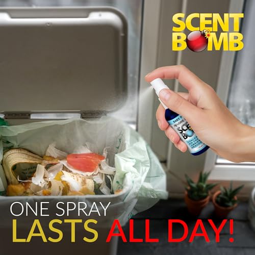 Image of Scent Bomb Air Freshener Spray, Long-Lasting Odor Eliminator - Effective Deodorizer for Home & Car, Fresh Room Spray for Kitchen, Bathroom & Smell Neutralizer - 1 oz Pack of 4, Baby Powder Scent