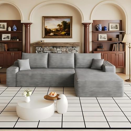 Image of 107 inch Cloud Sectional Sofa Boneless Couches with Chase