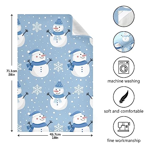 Kigai Christmas Snowman Kitchen Dish Towel Set Of 1, Soft Absorbent Kitchen Dishcloths Tea Bar Drying Towels, 18 X 28 Inch #TOP2