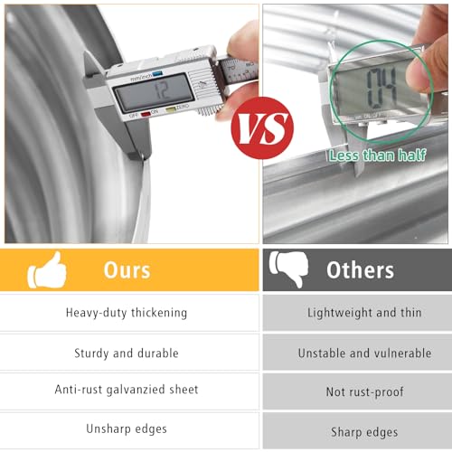 Outdoor Metal Galvanized Raised Planter Box,Oval Large Garden Bed Kit for Vegetables, Fruits, Flowers and Herbs 4X2X1 FT - Image 5