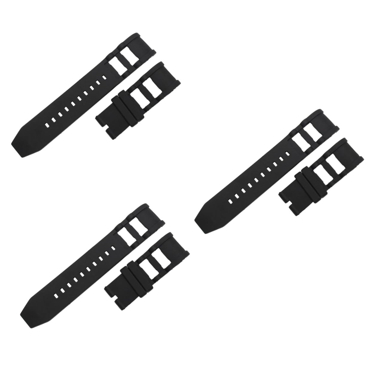 3 Piezas correa deportiva impermeable pro correas de reloj de liberación rápida correa de reloj sin hebilla tanque buzo correa de pulsera inteligente muñequera impermeable Black