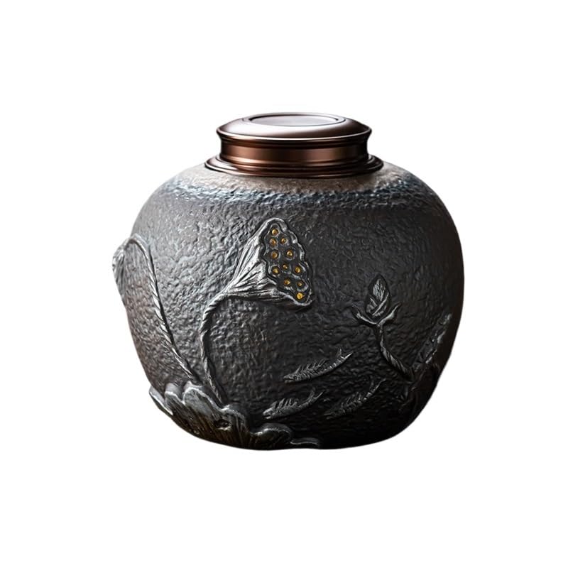 Dzbanek na herbatę Ceramiczne puszki na herbatę, duże gospodarstwa domowego zielonej herbaty, szczelne puszki na herbatę, czarne opakowania herbaty, uszczelnione garnki ceramiczne. Kuchenne pojemniki