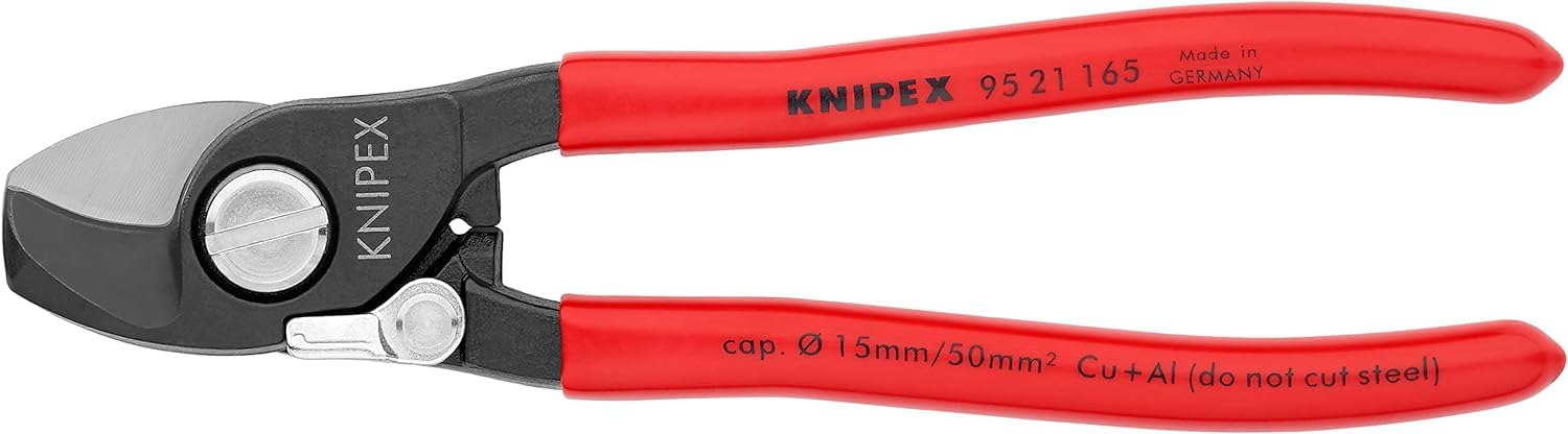 KNIPEX Nożyce do kabli Ze sprężyną rozwierającą z tworzywa sztucznego, powlekane 165 mm, 95 21 165