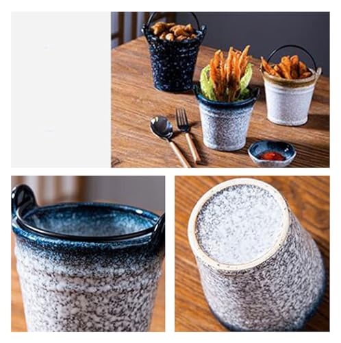 Refrigerador Balde de gelo estilo japonês, balde de cerâmica para gelo, para bar, champanhe, cerveja