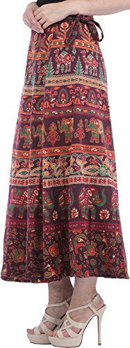Wrap-On Long Skirt with Printed Elephants and Camels3