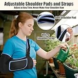 Wood Homing Arm Sling for Shoulder Injury - Adjustable Shoulder Support Immobilizer with Foam Neck Pad Pocket for Rotator Cuff Broken Wrist Elbow Injury Left Right Arm Brace for Man Women Teenager - Image 6