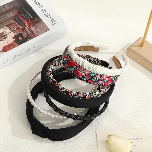 Smuobt UM-YM039-4 7 Pack Headbands For Women Girls Knot Headbands Non Slip Hairbands Cute Hair Accessories Multi-Style Headbands Valentine'S Day Birthday Gift thumb #1