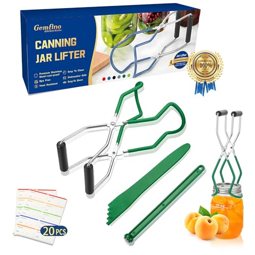 Canning Jar Lifter Tongs with Jar Lid Lifter Magnetic Lid