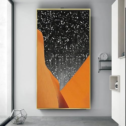 Dessin ciel étoilé orange XINBAO image peinture à l'huile murale - 4