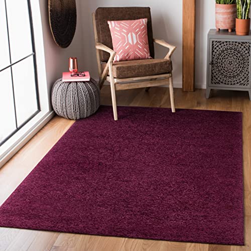 HomeArt Flauschiger Shaggy-Teppich für Wohnzimmer, Hochflor (30 mm), superweicher, Warmer, einfarbiger, Dicker Luxus-Teppich für Schlafzimmer und Heimdekoration, (Lavendel Lila, 60 x 110 cm) Cover