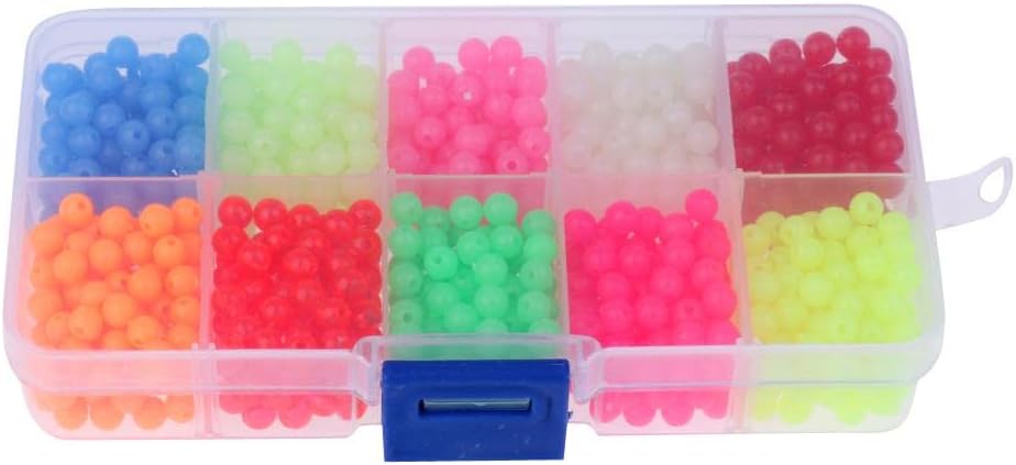 1000Pcs Multi-Color Luminous Bead Fishing Tackle Set - Glow in The Dark Plastic Eggs for Night Fishing - for Lake, River, and Stream Fishing - Suitable for Anglers of All Le