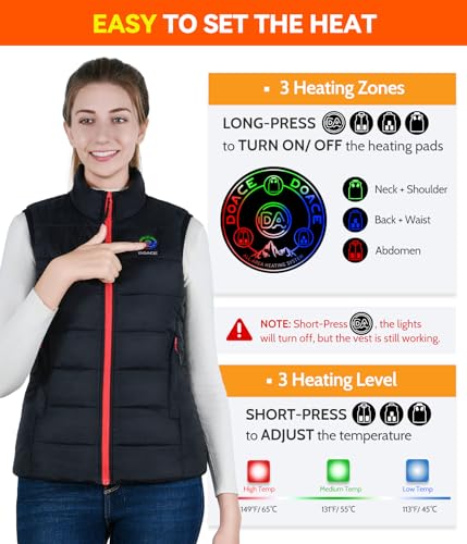 DOACE® Upgraded Heated Vest for Men and Women, Smart Electric Heating Vest, Lightweight Heated Jacket (Battery Not Included)3
