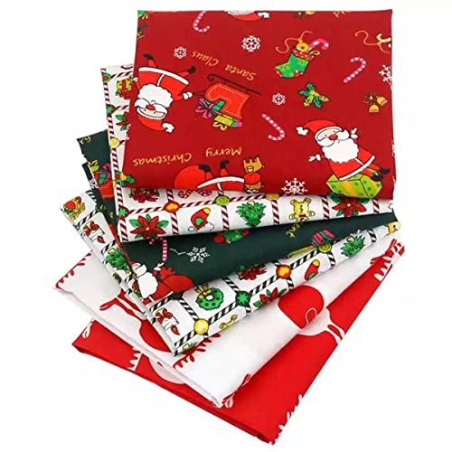 CraftsFabrics Patchwork Stoffe Paket Weihnachten–6 Stück 40×50...