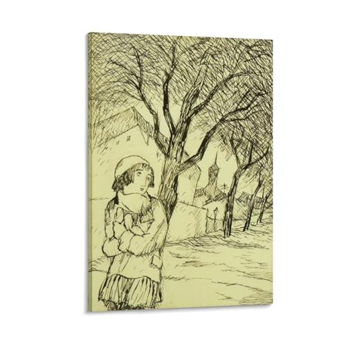 竹久夢二《わくら葉》絵画ポスター ホーム装飾 パネル 壁アート 現代壁掛け 絵画 版画 芸術作品 インテリア24x36inch(60x90cm)