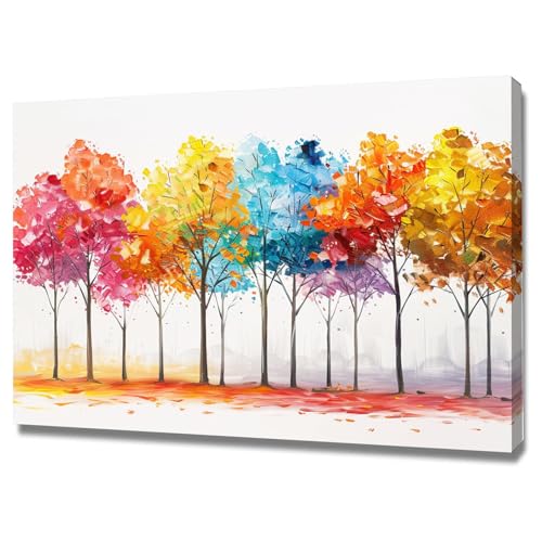 Impression sur toile et tableau abstrait d'arbre 50x70cm