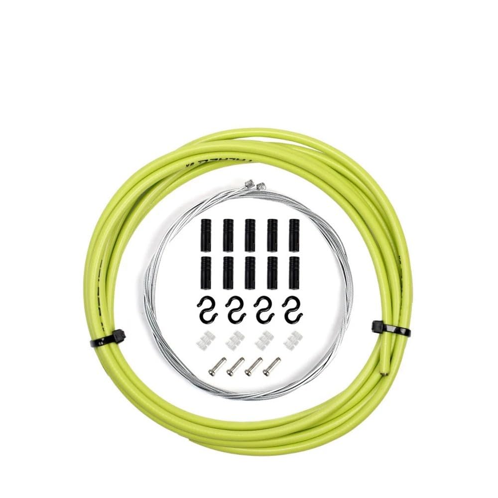 Brake Cable 2m/2.5m Wire for Bicycle Bike Shifters Derailleur Brake Cables Shift Cable 4mm/5mm MTB Road Shifter Line(Shift Green 4mm)
